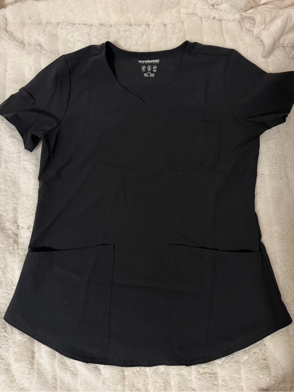 Black Women’s Pocket V-Neck Top
